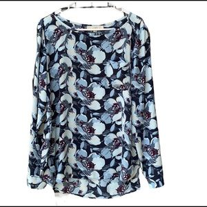 Loft Floral Print Long Sleeve  Top Size L